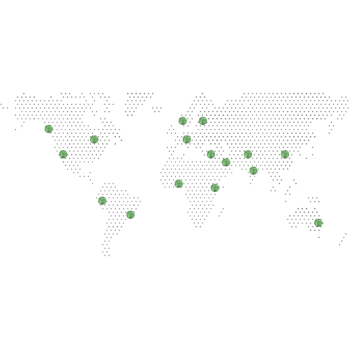 World map with client locations